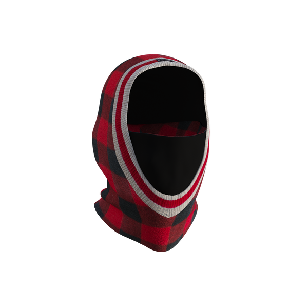 Pook Ninja - Red Plaid and Black Double Layer Polar Fleece Balaclava