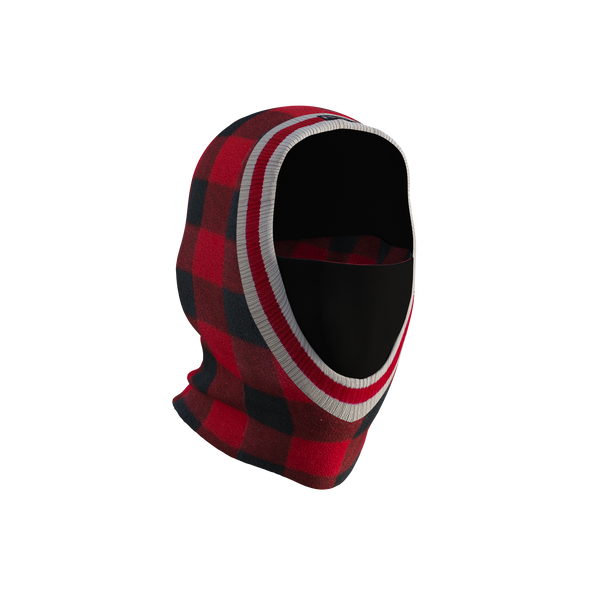 Pook Ninja - Red Plaid and Black Double Layer Polar Fleece Balaclava