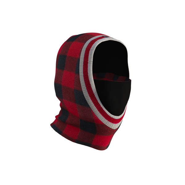 Pook Ninja - Red Plaid and Black Double Layer Polar Fleece Balaclava