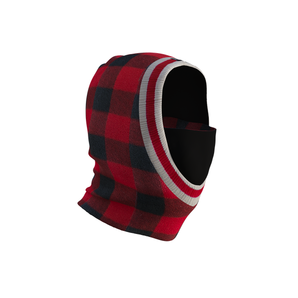 Pook Ninja - Red Plaid and Black Double Layer Polar Fleece Balaclava