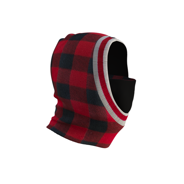 Pook Ninja - Red Plaid and Black Double Layer Polar Fleece Balaclava
