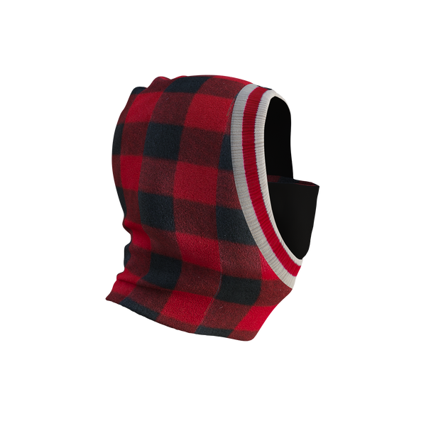 Pook Ninja - Red Plaid and Black Double Layer Polar Fleece Balaclava
