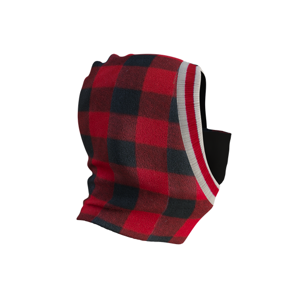 Pook Ninja - Red Plaid and Black Double Layer Polar Fleece Balaclava