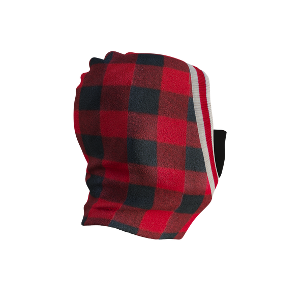 Pook Ninja - Red Plaid and Black Double Layer Polar Fleece Balaclava