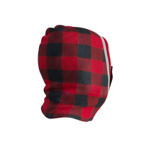 Load image into Gallery viewer, Pook Ninja - Red Plaid and Black Double Layer Polar Fleece Balaclava