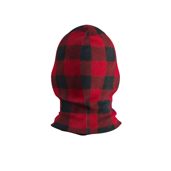 Pook Ninja - Red Plaid and Black Double Layer Polar Fleece Balaclava