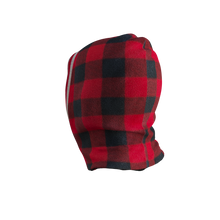 Load image into Gallery viewer, Pook Ninja - Red Plaid and Black Double Layer Polar Fleece Balaclava