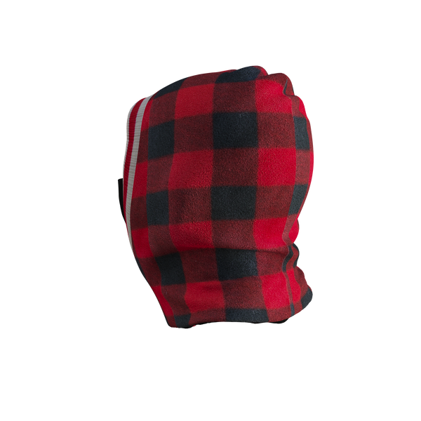 Pook Ninja - Red Plaid and Black Double Layer Polar Fleece Balaclava