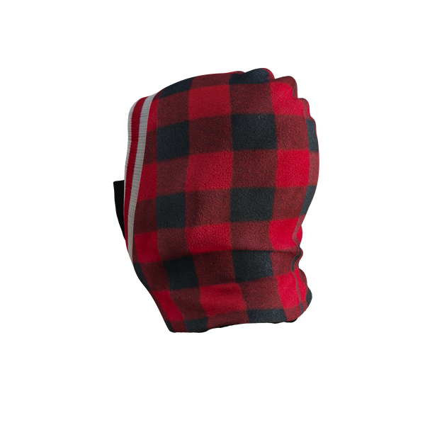 Pook Ninja - Red Plaid and Black Double Layer Polar Fleece Balaclava
