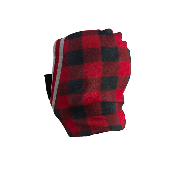 Pook Ninja - Red Plaid and Black Double Layer Polar Fleece Balaclava