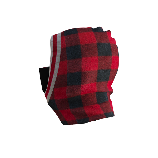 Pook Ninja - Red Plaid and Black Double Layer Polar Fleece Balaclava