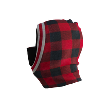 Load image into Gallery viewer, Pook Ninja - Red Plaid and Black Double Layer Polar Fleece Balaclava