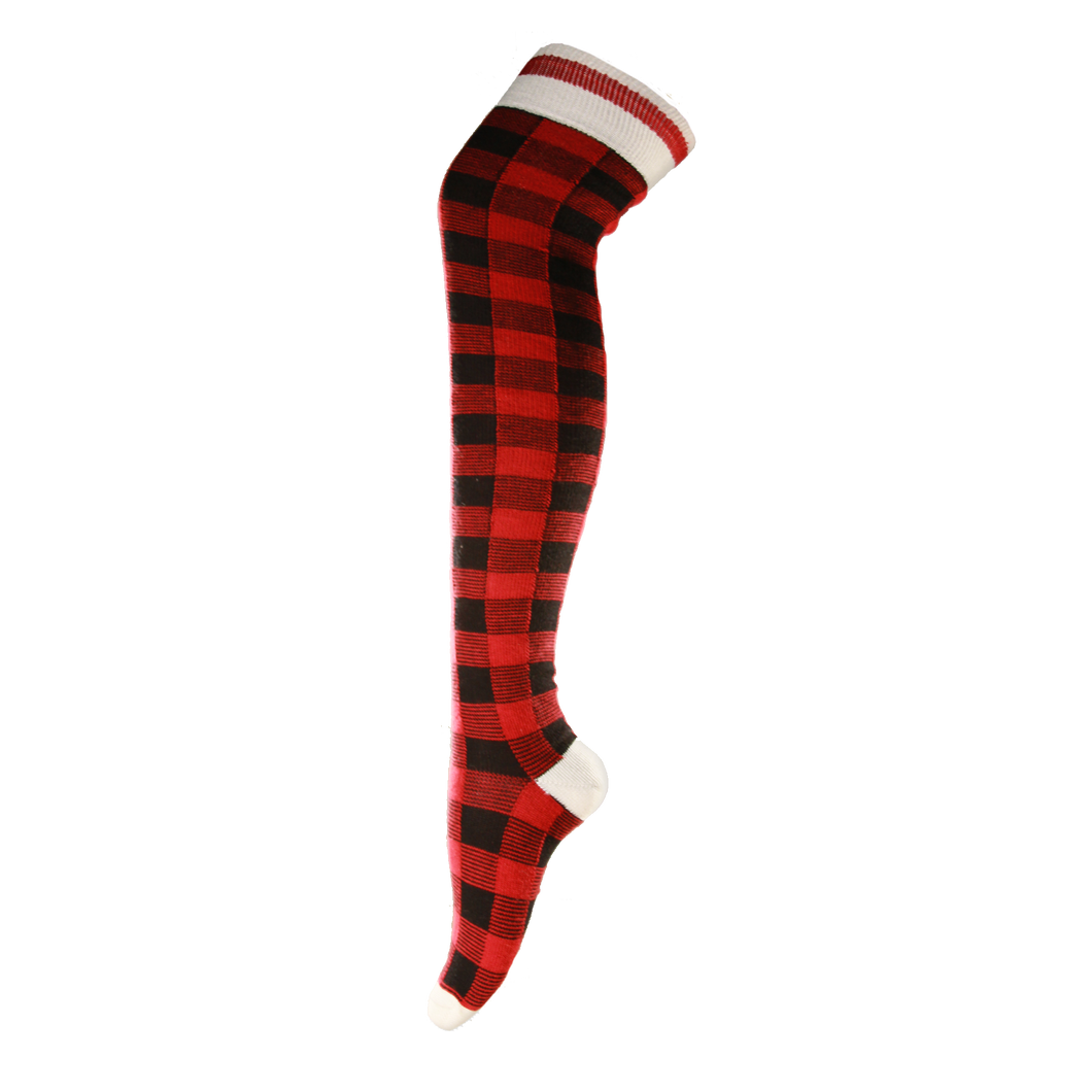 Pook Thigh High Sky Highs - Red Plaid