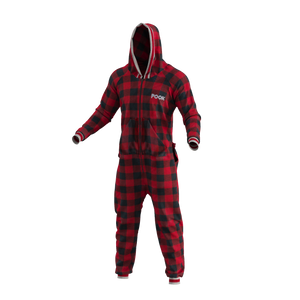 Red Plaid Onesies for Adults, Onesie Pajamas