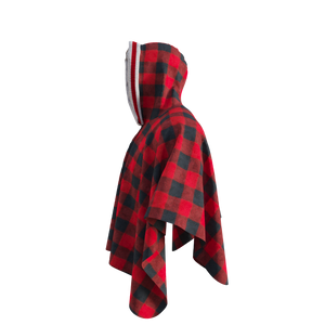 Pook Poncho - Adult Red Polar Fleece w/ Snap Fastners